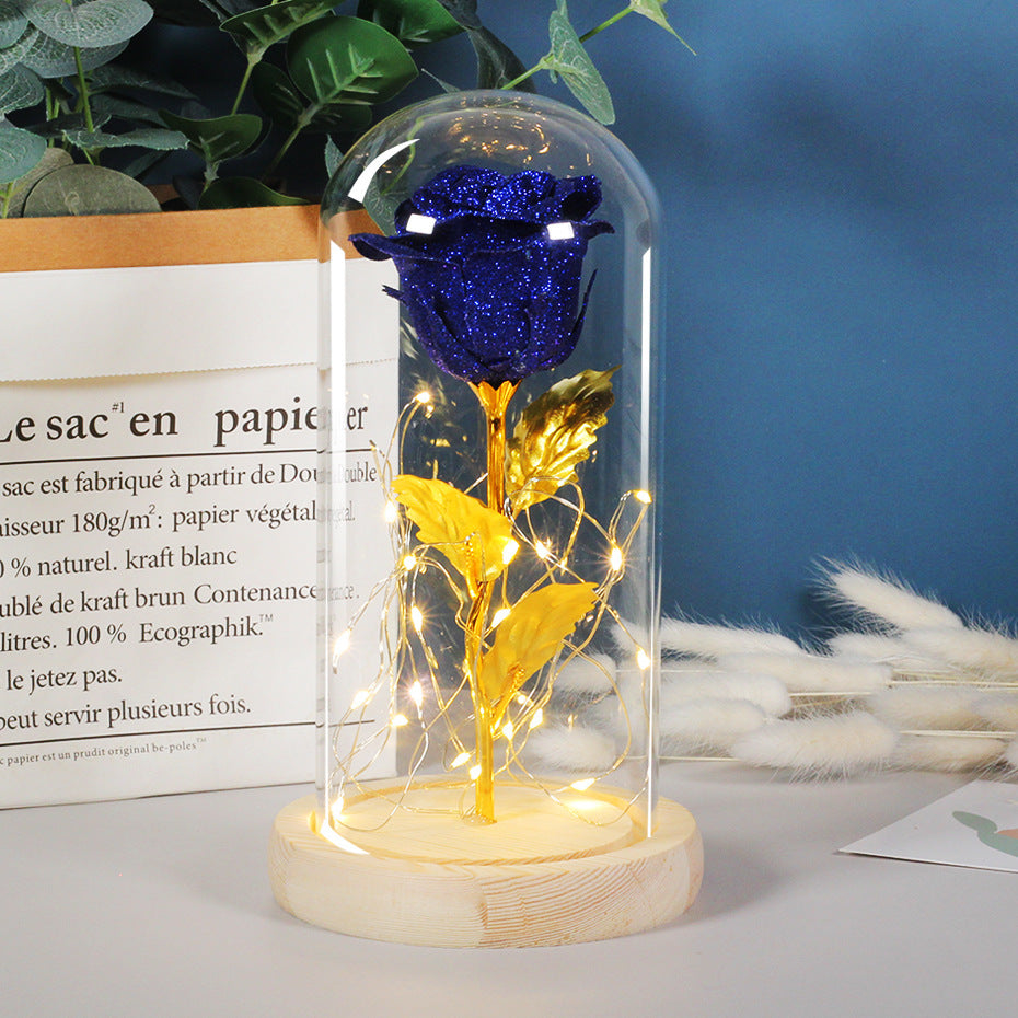 This Eternal Rose in Glass 🌸 Glowing LED Light — A Magical Gift for Her & Room Decor