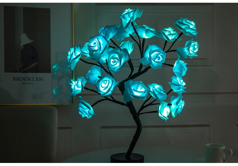 Enchanting Rose Tree Lamp ✨ USB/Battery LED Light for Bedroom, Living Room, or Desk Decor