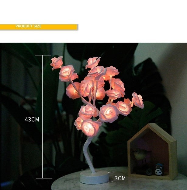 Enchanting Rose Tree Lamp ✨ USB/Battery LED Light for Bedroom, Living Room, or Desk Decor