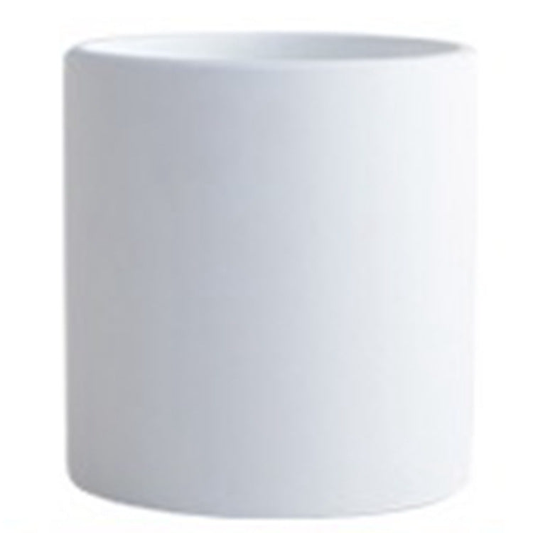 Modern Nordic Ceramic Pots 🌸 Minimal Cylinder Flower Planters with Drain Tray — Chic Home Decor