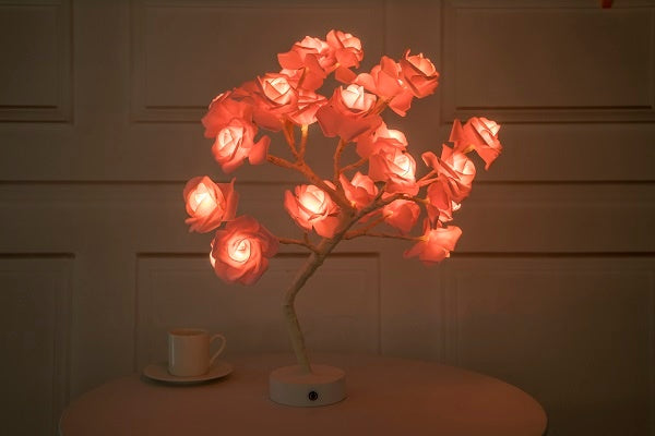 Enchanting Rose Tree Lamp ✨ USB/Battery LED Light for Bedroom, Living Room, or Desk Decor