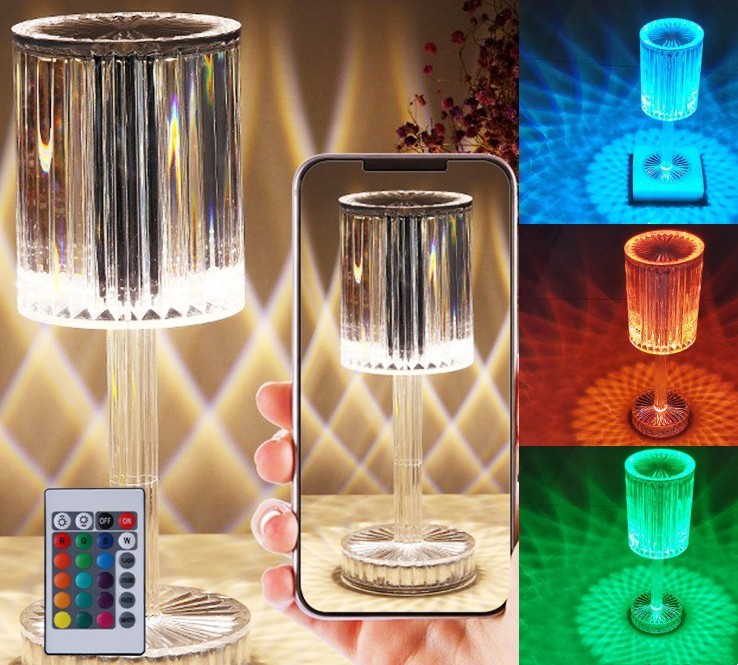 Modern Crystal Table Lamp ✨ Diamond LED Night Light — Stylish Accent for Home or Hotel