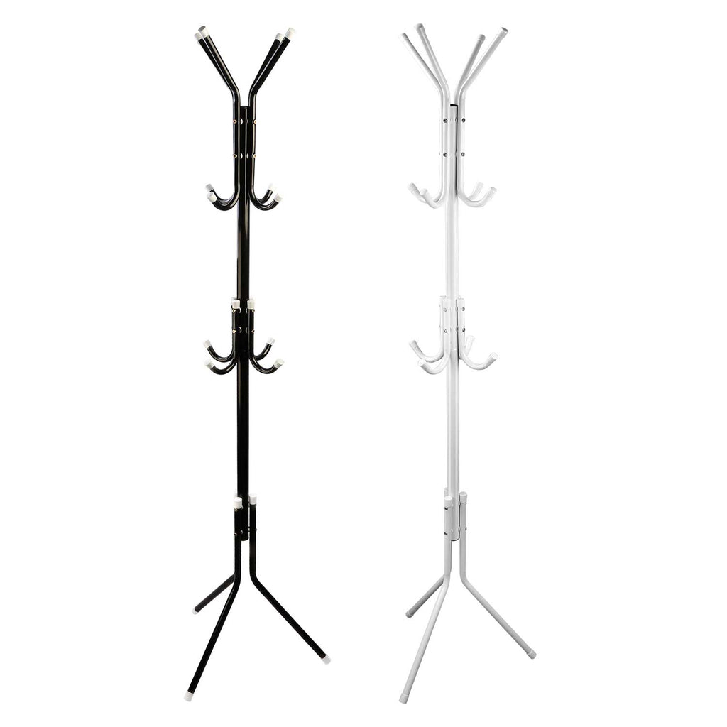 Black-White Options -- 1Pc Standing Coat Hat Rack Organizer (USA Only)