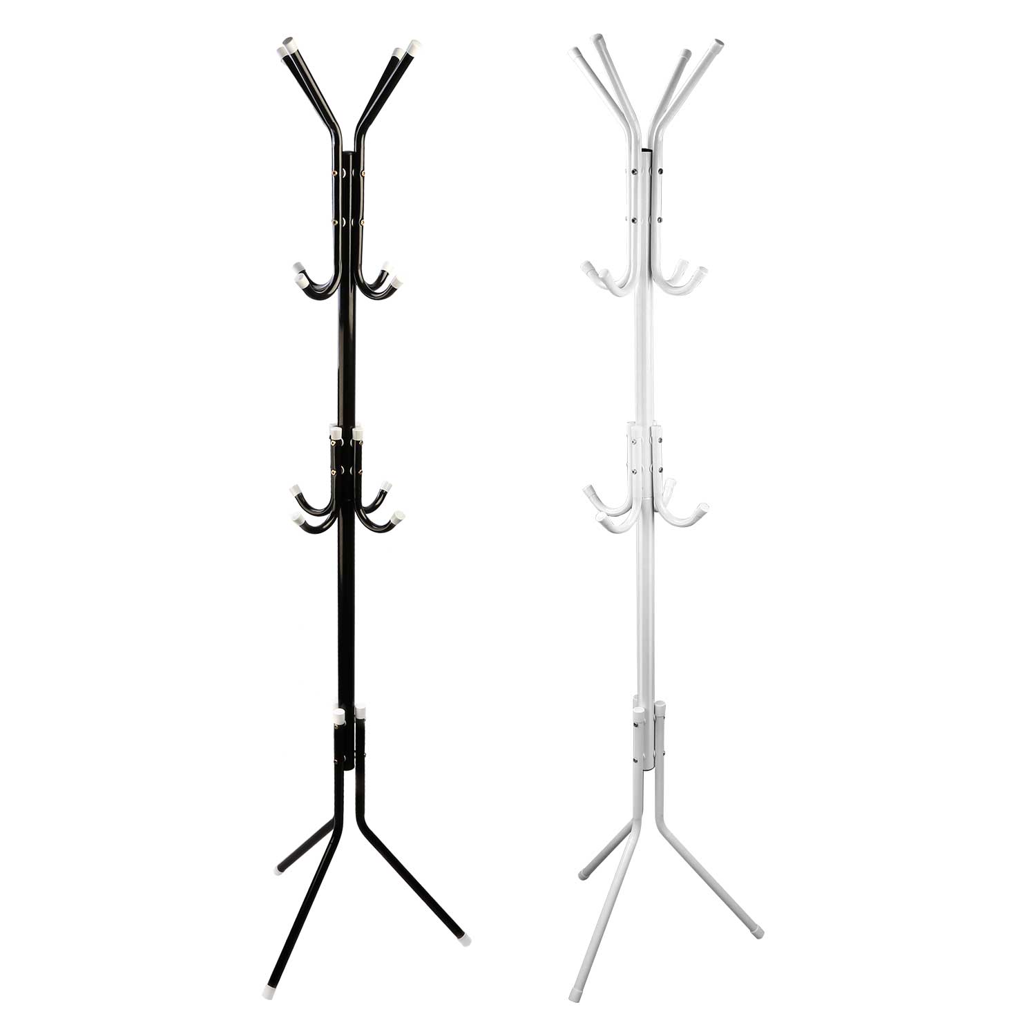 Black-White Options -- 1Pc Standing Coat Hat Rack Organizer (USA Only)