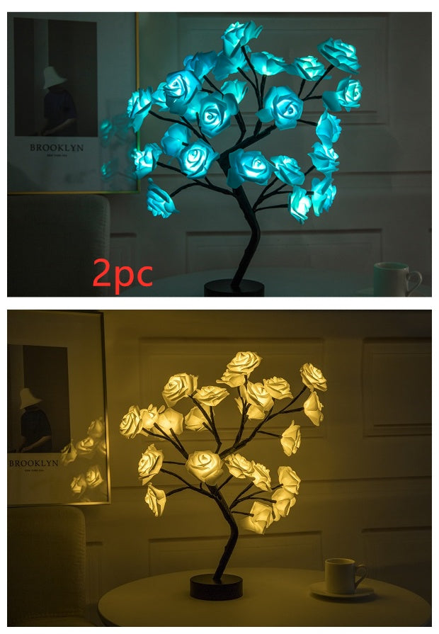 Enchanting Rose Tree Lamp ✨ USB/Battery LED Light for Bedroom, Living Room, or Desk Decor