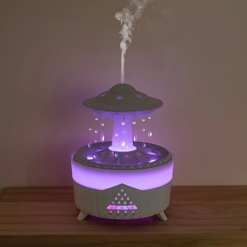 UFO Raindrop Humidifier 💧 USB Aromatherapy Diffuser — Mist Maker & Home Decor Air Purifier
