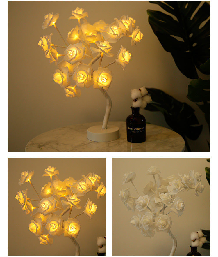 Enchanting Rose Tree Lamp ✨ USB/Battery LED Light for Bedroom, Living Room, or Desk Decor