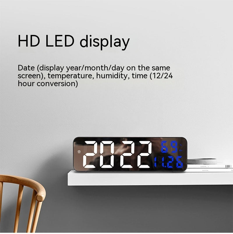Electronic Mirror Large Screen Digital LED Wall Clock