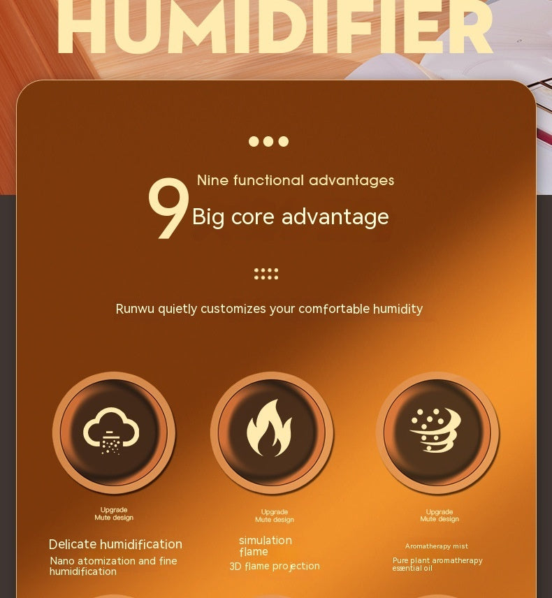 Flame Mist LED Fire Effect Humidifier