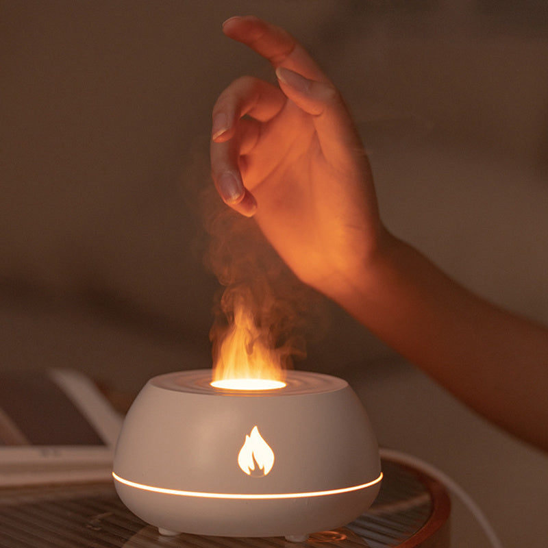 Magic Flame Humidifier & Diffuser 🌿 7-Color LED Light — Relaxing Air Mist for Bedroom or Office