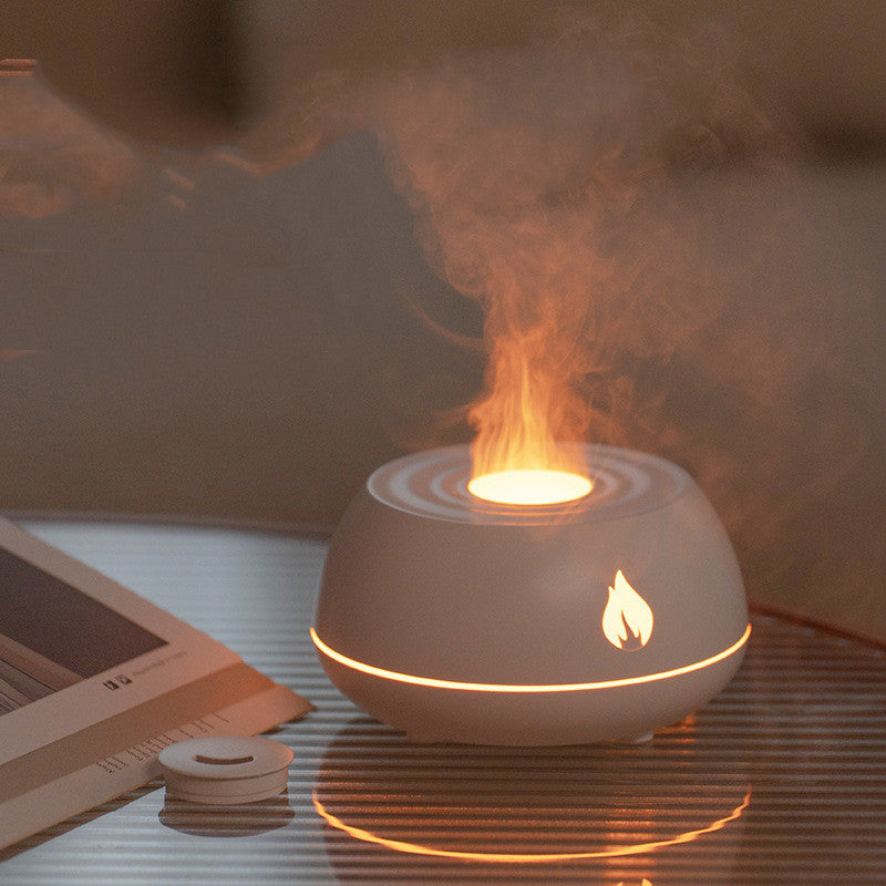 Magic Flame Humidifier & Diffuser 🌿 7-Color LED Light — Relaxing Air Mist for Bedroom or Office