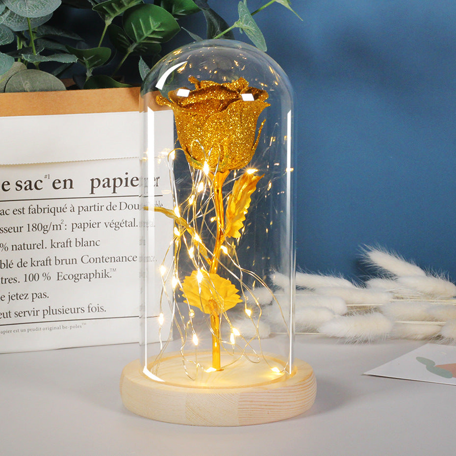 This Eternal Rose in Glass 🌸 Glowing LED Light — A Magical Gift for Her & Room Decor