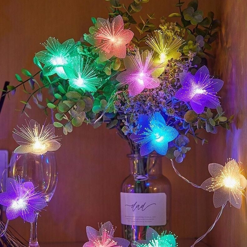 LED Optical Fiber Flower Light String Flashing Light Decor