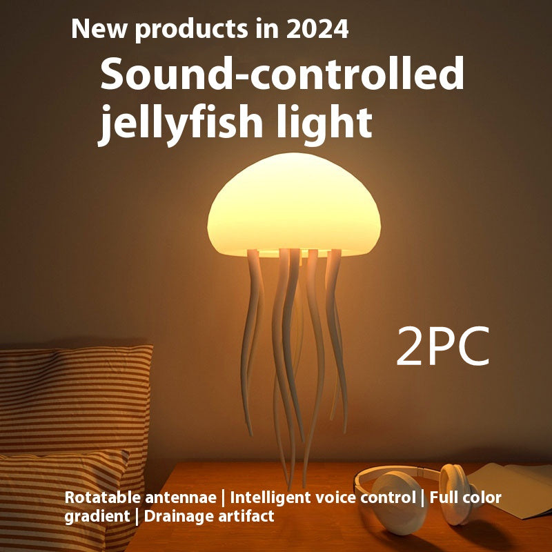 LED Jellyfish Mood Lamp 🪼 Portable Night Light for Bedside, Desk & Room Decor