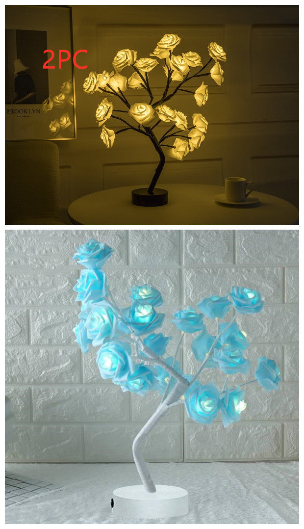 Enchanting Rose Tree Lamp ✨ USB/Battery LED Light for Bedroom, Living Room, or Desk Decor
