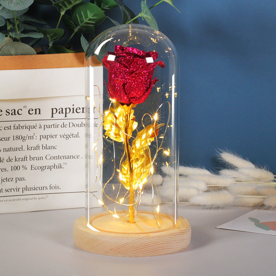 This Eternal Rose in Glass 🌸 Glowing LED Light — A Magical Gift for Her & Room Decor