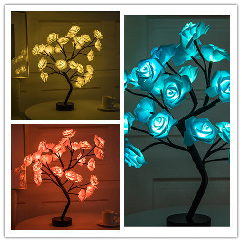 Enchanting Rose Tree Lamp ✨ USB/Battery LED Light for Bedroom, Living Room, or Desk Decor