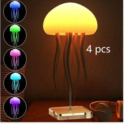 LED Jellyfish Mood Lamp 🪼 Portable Night Light for Bedside, Desk & Room Decor