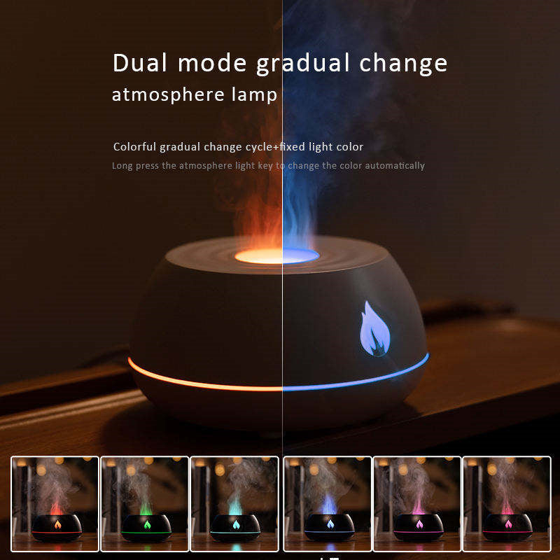 Magic Flame Humidifier & Diffuser 🌿 7-Color LED Light — Relaxing Air Mist for Bedroom or Office