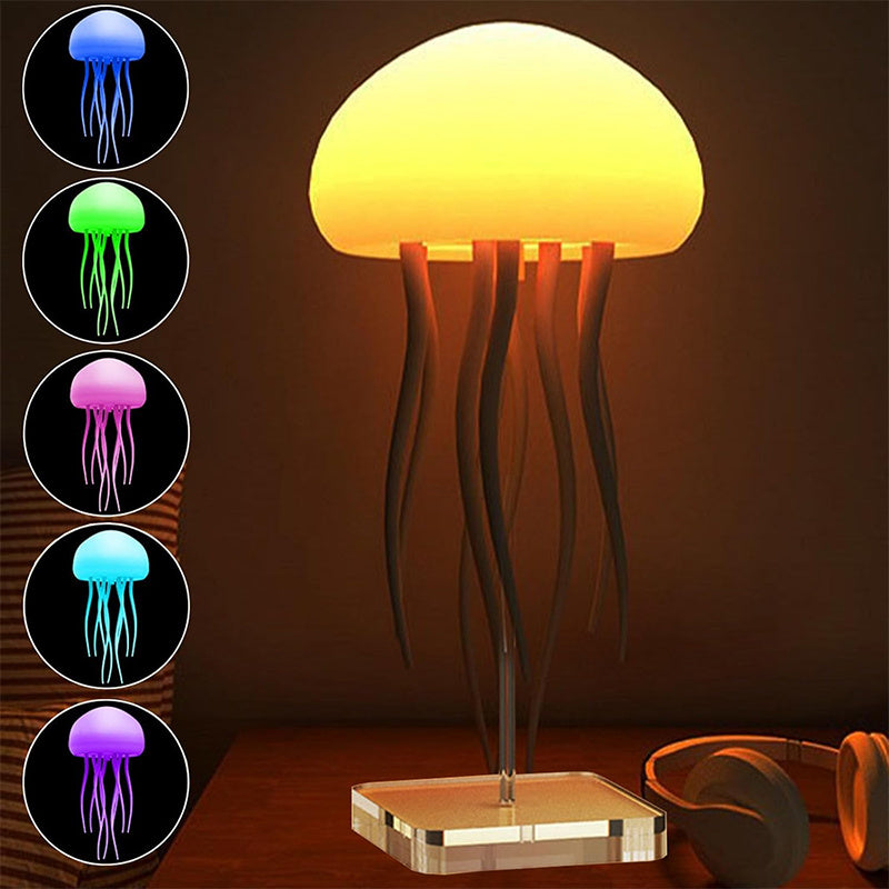 LED Jellyfish Mood Lamp 🪼 Portable Night Light for Bedside, Desk & Room Decor