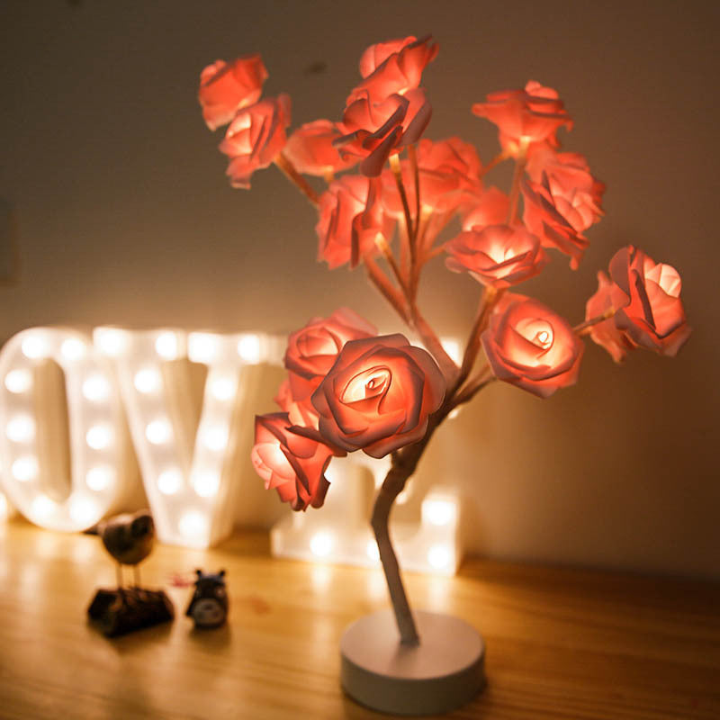 Enchanting Rose Tree Lamp ✨ USB/Battery LED Light for Bedroom, Living Room, or Desk Decor