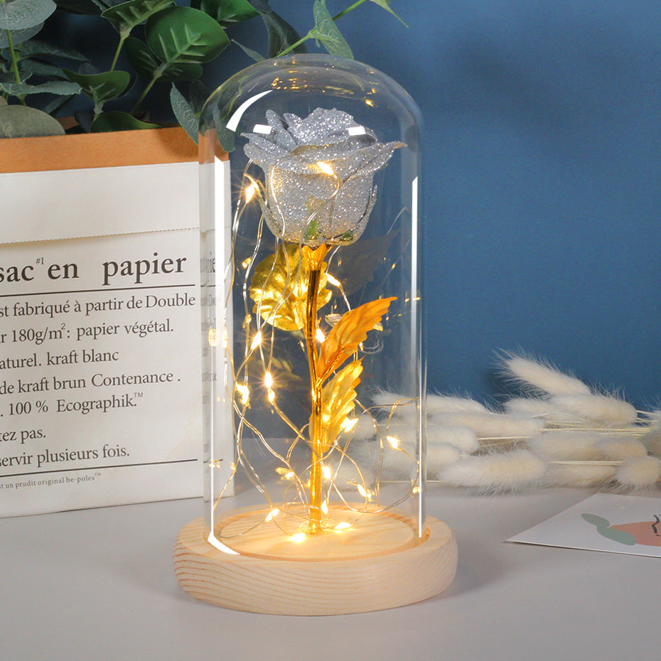 This Eternal Rose in Glass 🌸 Glowing LED Light — A Magical Gift for Her & Room Decor