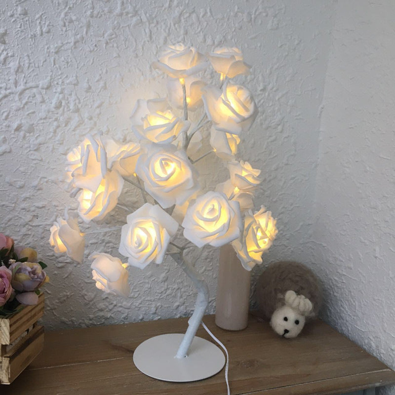 Enchanting Rose Tree Lamp ✨ USB/Battery LED Light for Bedroom, Living Room, or Desk Decor