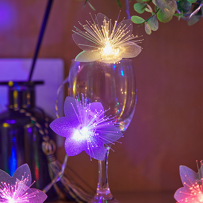 LED Optical Fiber Flower Light String Flashing Light Decor