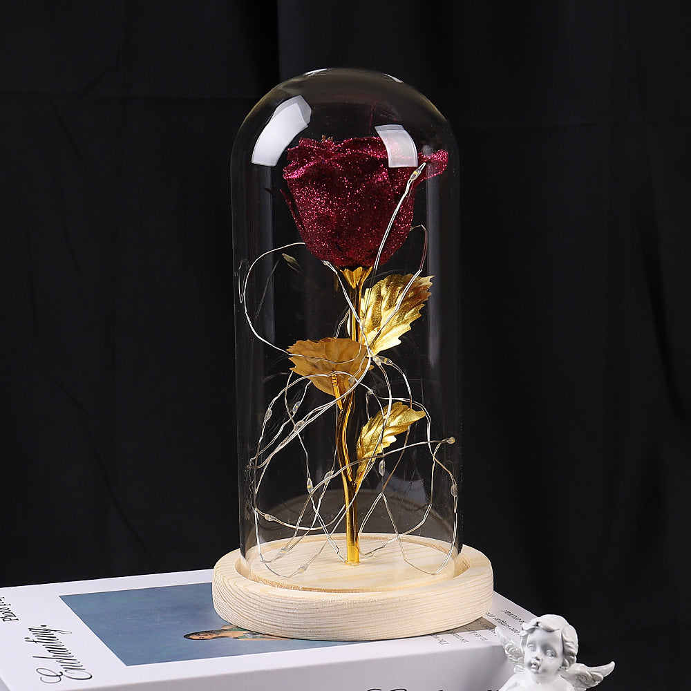 This Eternal Rose in Glass 🌸 Glowing LED Light — A Magical Gift for Her & Room Decor