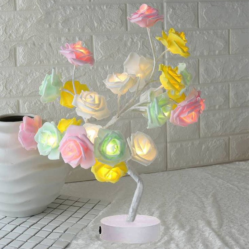 Enchanting Rose Tree Lamp ✨ USB/Battery LED Light for Bedroom, Living Room, or Desk Decor