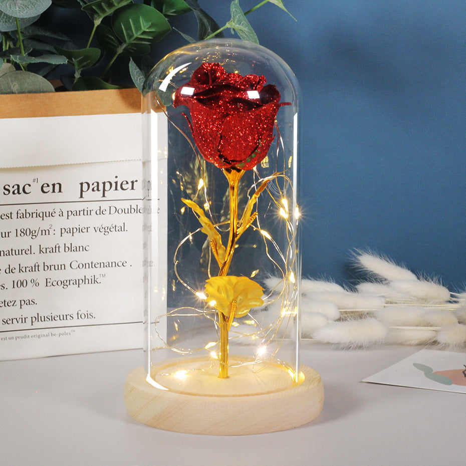 This Eternal Rose in Glass 🌸 Glowing LED Light — A Magical Gift for Her & Room Decor