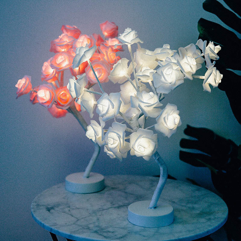 Enchanting Rose Tree Lamp ✨ USB/Battery LED Light for Bedroom, Living Room, or Desk Decor