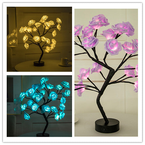Enchanting Rose Tree Lamp ✨ USB/Battery LED Light for Bedroom, Living Room, or Desk Decor
