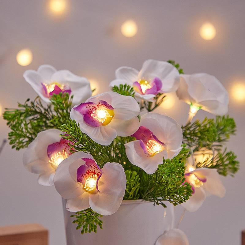 Decoration LED Simulation Butterfly Orchid Light String