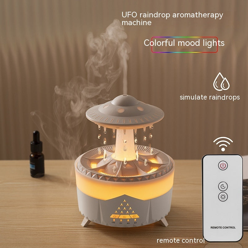 UFO Raindrop Humidifier 💧 USB Aromatherapy Diffuser — Mist Maker & Home Decor Air Purifier