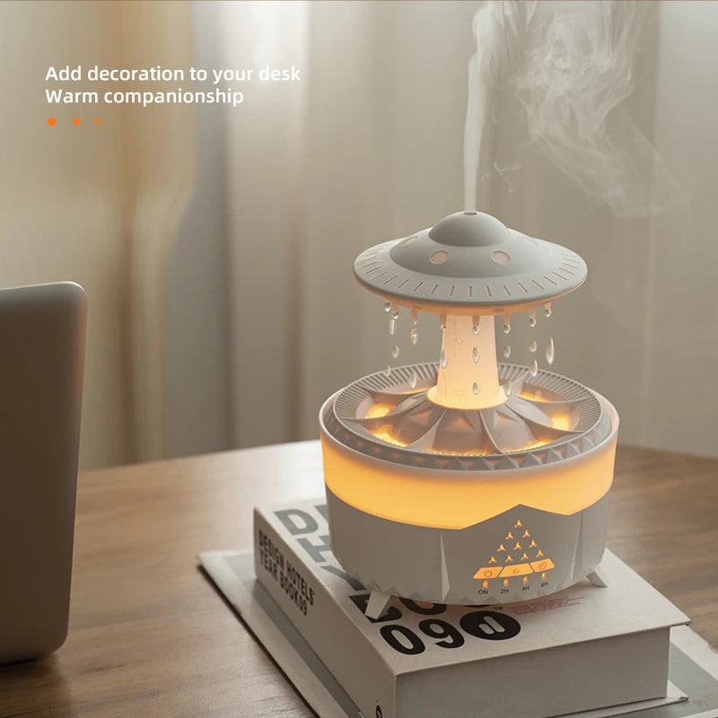 UFO Raindrop Humidifier 💧 USB Aromatherapy Diffuser — Mist Maker & Home Decor Air Purifier