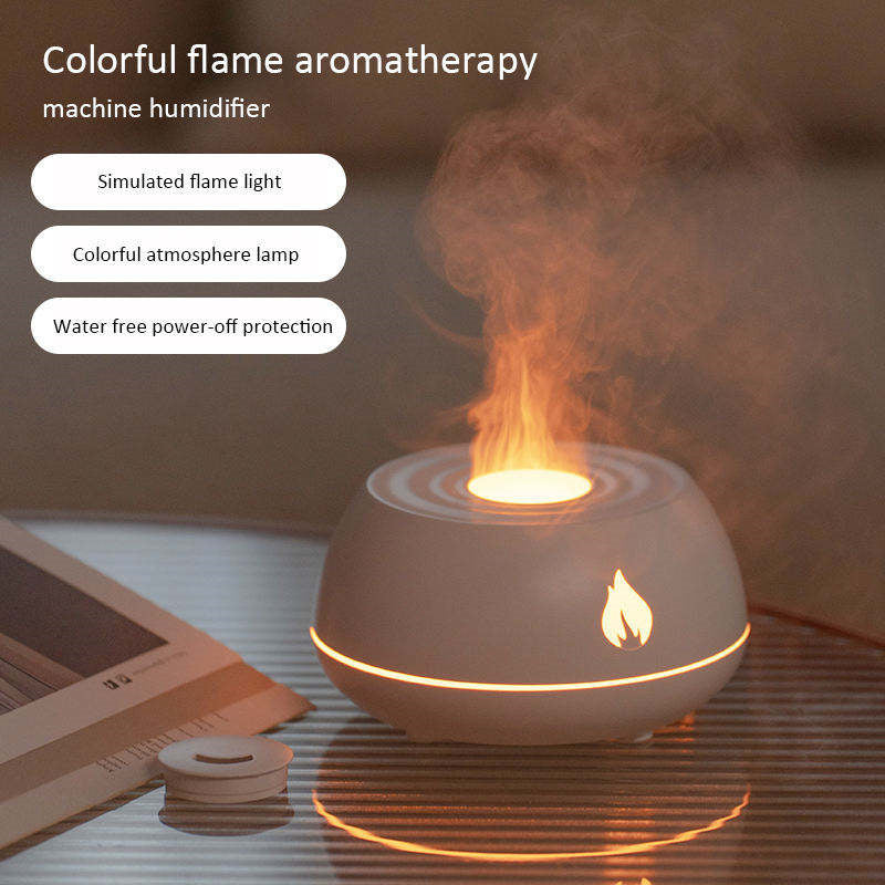 Magic Flame Humidifier & Diffuser 🌿 7-Color LED Light — Relaxing Air Mist for Bedroom or Office