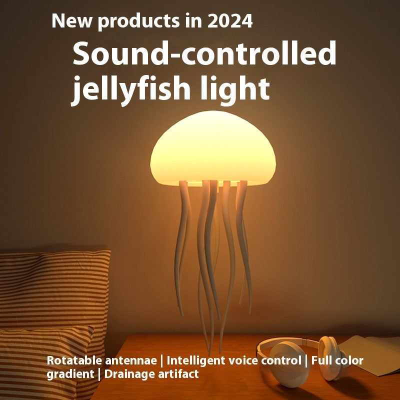 LED Jellyfish Mood Lamp 🪼 Portable Night Light for Bedside, Desk & Room Decor