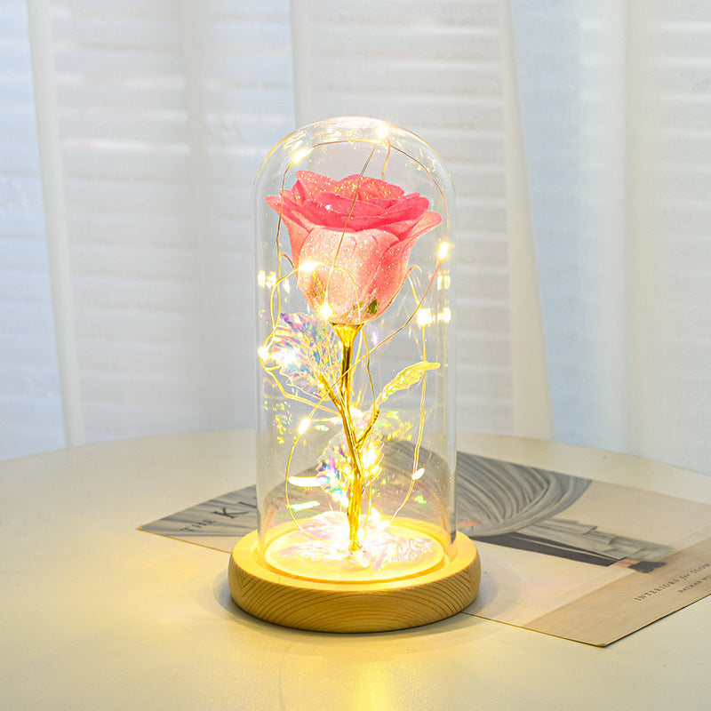 This Eternal Rose in Glass 🌸 Glowing LED Light — A Magical Gift for Her & Room Decor