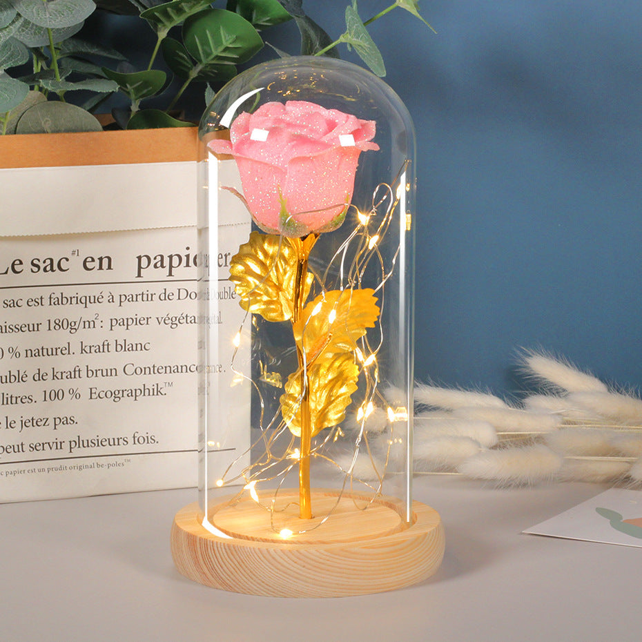 This Eternal Rose in Glass 🌸 Glowing LED Light — A Magical Gift for Her & Room Decor