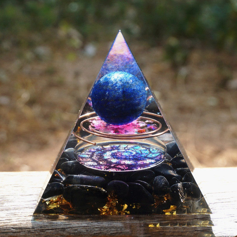Natural Crystal Energy Pyramid 🔺 Handcrafted Healing Stone Tower for Positive Energy & Home Decor