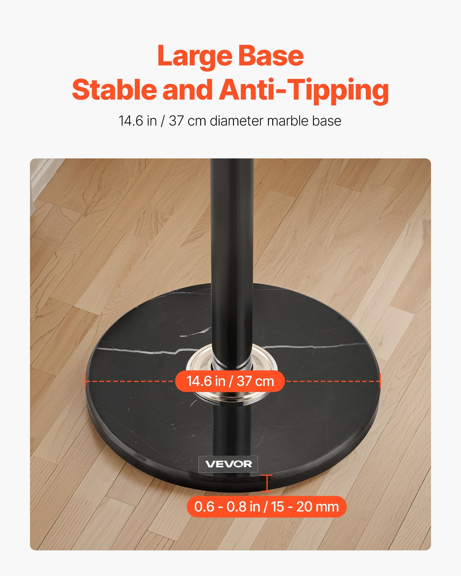 MarbleCore 6-Hook Standing Coat Rack (USA ONLY)