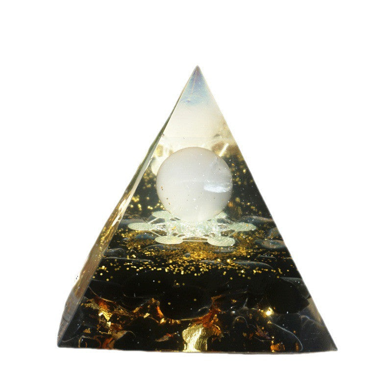 Natural Crystal Energy Pyramid 🔺 Handcrafted Healing Stone Tower for Positive Energy & Home Decor