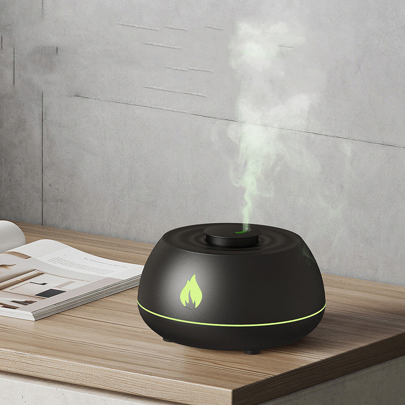 Magic Flame Humidifier & Diffuser 🌿 7-Color LED Light — Relaxing Air Mist for Bedroom or Office